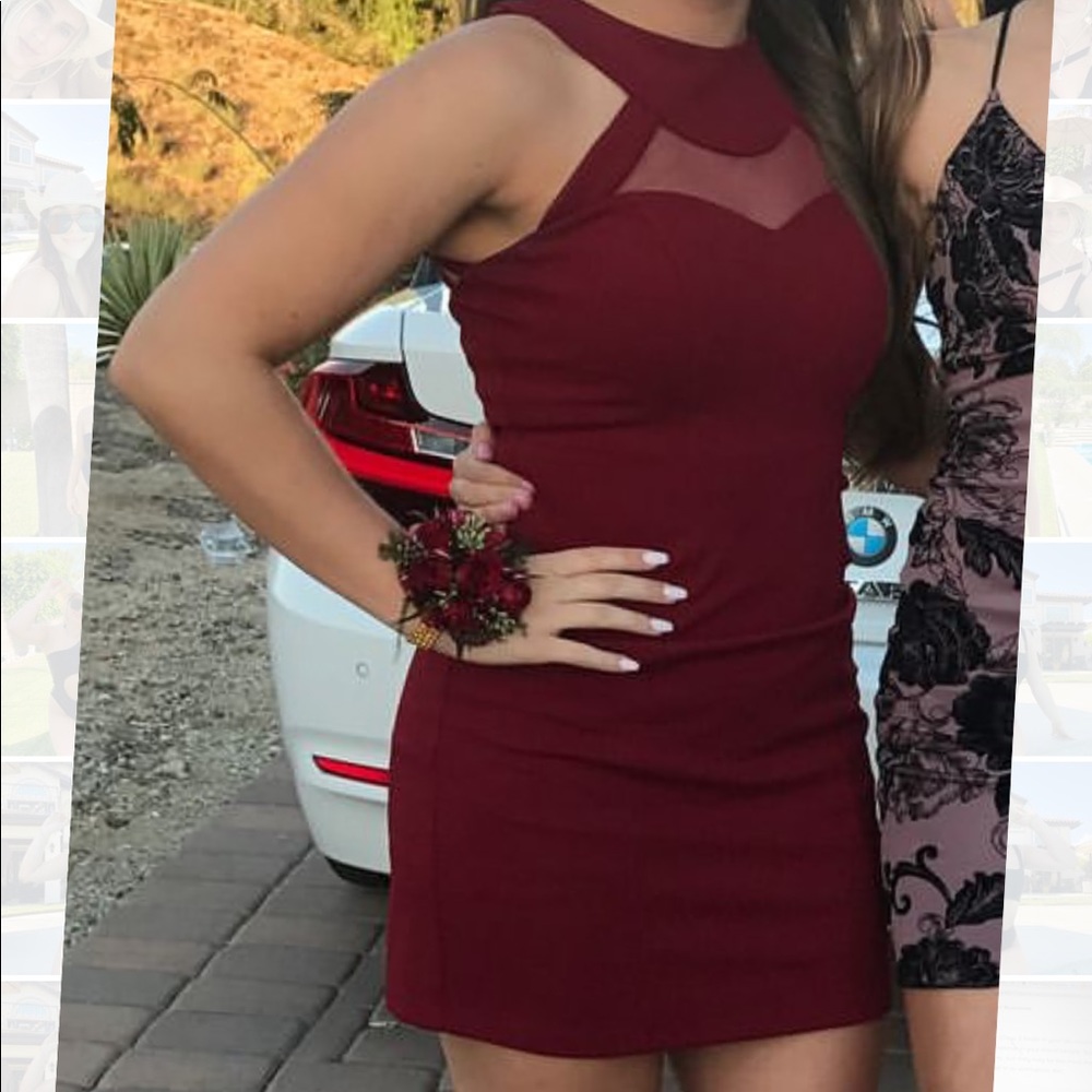 Nordstrom maroon high neck dress!